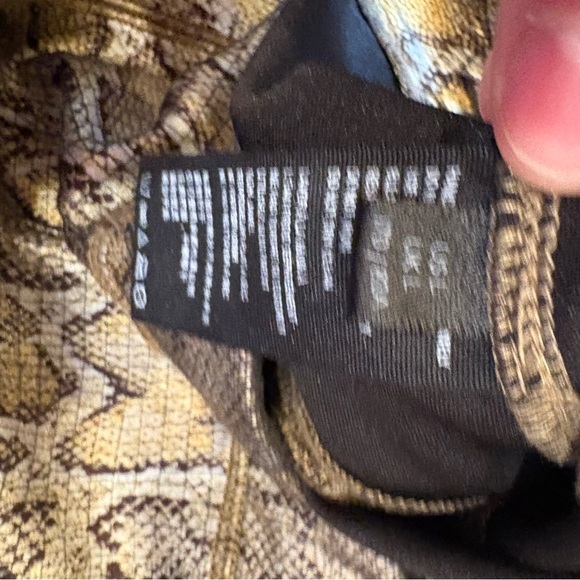 Free People $98 Rio Snakeskin High Rise Skinny Pants Gold Metallic Large EUC - Picture 9 of 12